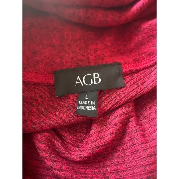 AGB Cowl Neck Red Heather Long Sleeve Sweater Size Large - Picture 3 of 5